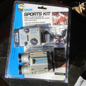 VTG SAKAR SPORTS KIT, AM/FM RADIO & BINOCULARS NEW IN BOX